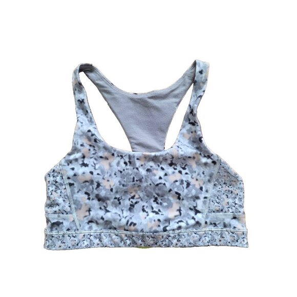 LULULEMON TOP FLEUR SILVER SPOON GRAY RACERBACK FITNESS SPORTS BRA Top 4 A001090 - Picture 2 of 4